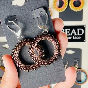 Chic Beaded Circle Earrings